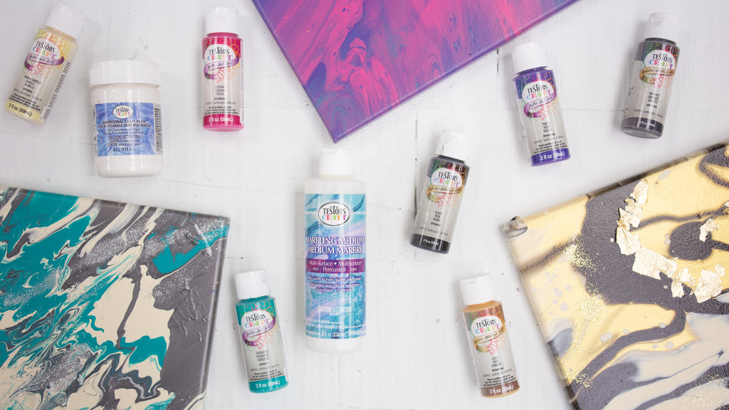 Paint Pouring with Testors Marbling Medium