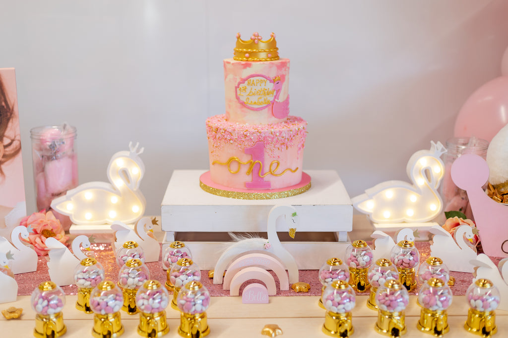 Swan Themed Birthday Cake