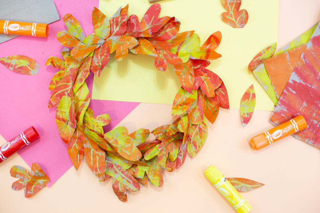 Paper Bag Fall Leaf Wreath