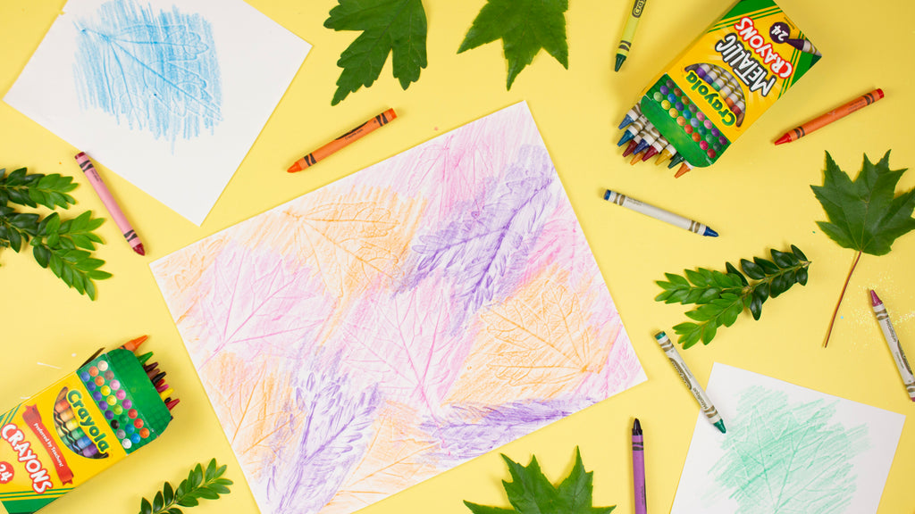 DIY Leaf Crayon Rubbed Artwork