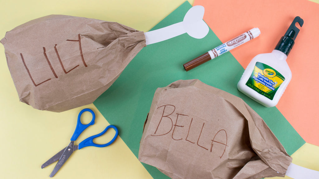 Kids Turkey Bag Leg Place Card