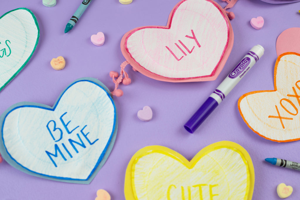 Conversation Heart Paper Plate Banner