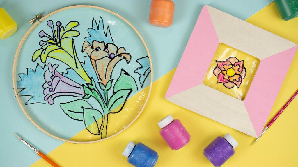 Crayola Stained Glass Painting on Plastic Bags