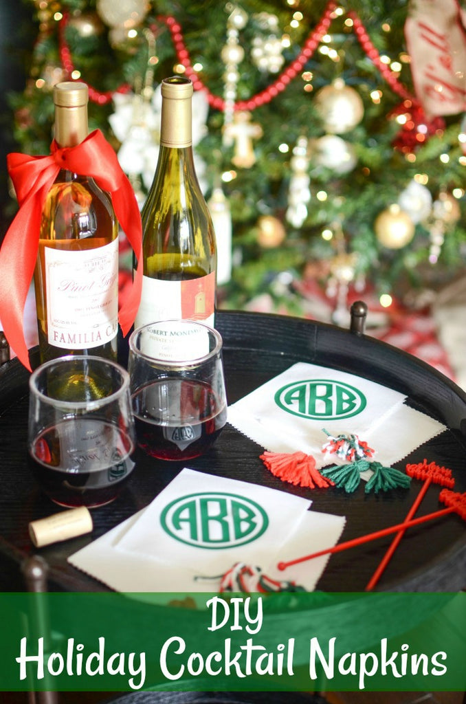 DIY Holiday Cocktail Napkins