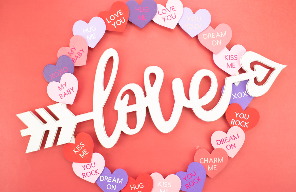 DIY Conversation Heart Wreath