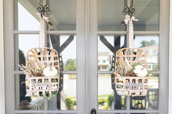 DIY Tobacco Basket Front Door Wreaths