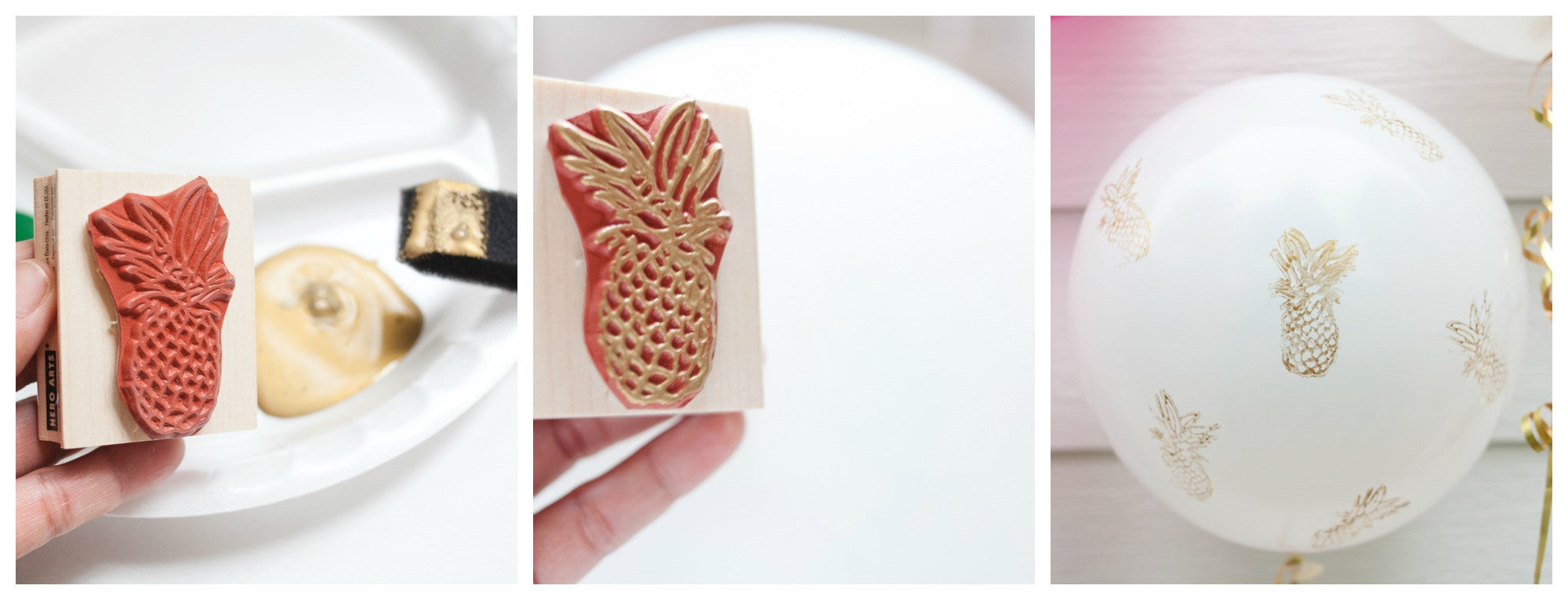 pineapple stamped balloon art
