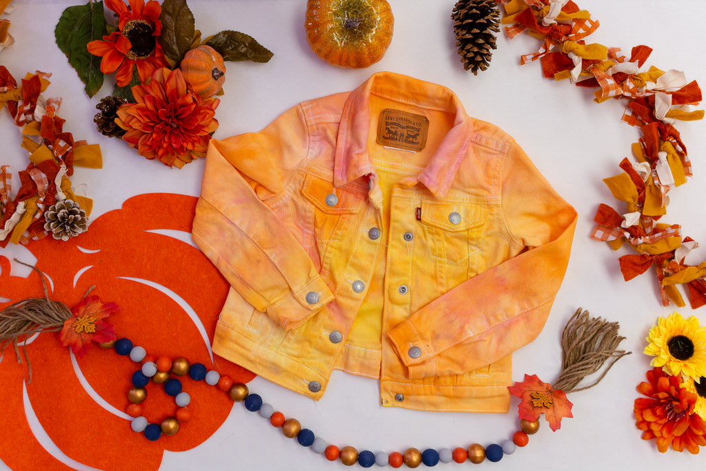 DIY Fall Tie-Dye Kids Jean Jacket
