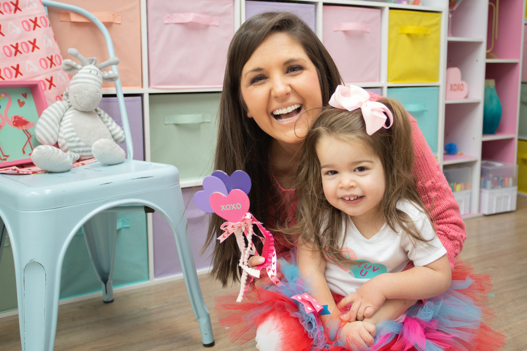 Cricut Iron-On Valentine's Day Conversation Heart Shirt and Wand