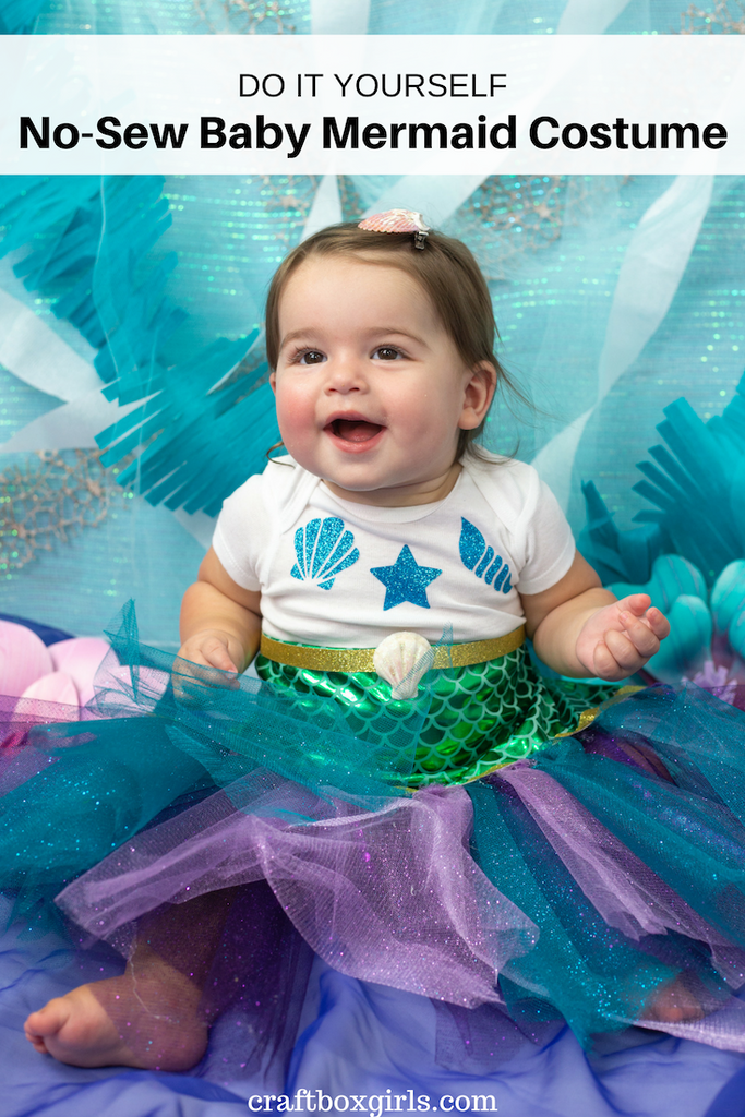 DIY No Sew Baby Mermaid Costume