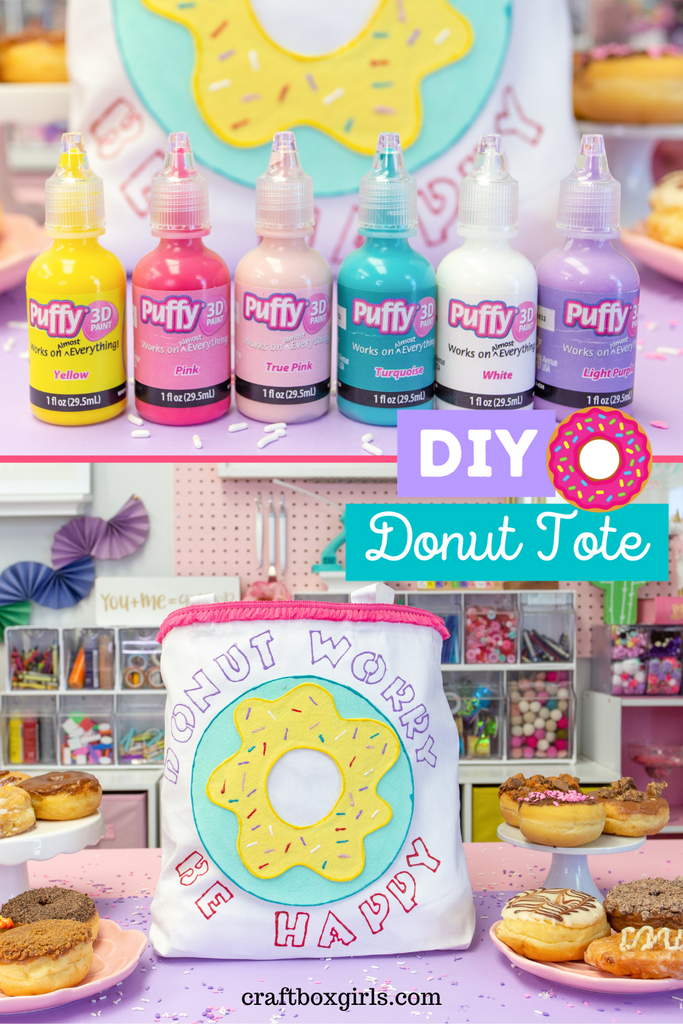 DIY Donut Worry Be Happy Tote Bag